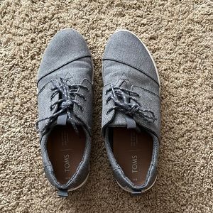 Toms grey tennis shoes. Gently used.